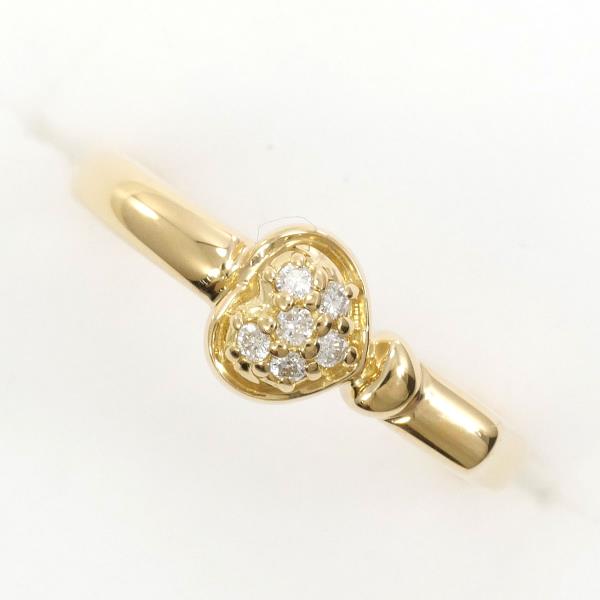 K18 Yellow Gold Diamond Ring 3号 0.04ct in Excellent Condition