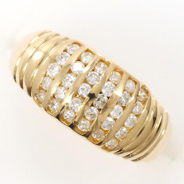 K18 Yellow Gold Diamond Ring 8 Size in Excellent Condition