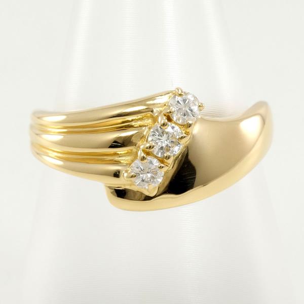 K18 Yellow Gold Diamond Ring 13 in Excellent Condition