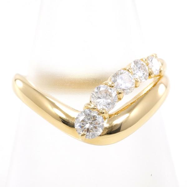 K18 Yellow Gold Diamond Ring 10.5 in Excellent Condition