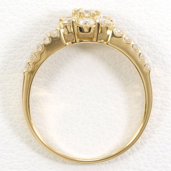 K18 Yellow Gold Diamond Ring 12 in Excellent Condition