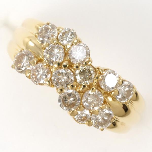 K18 Yellow Gold Diamond Ring 10号 1.10ct in Excellent Condition