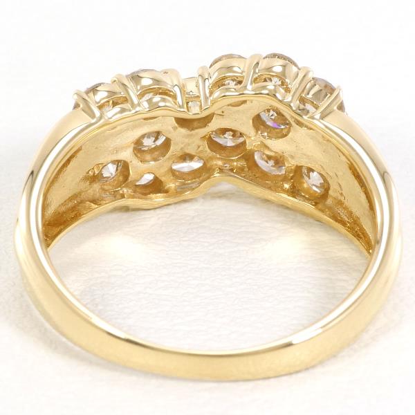 K18 Yellow Gold Diamond Ring 10号 1.10ct in Excellent Condition