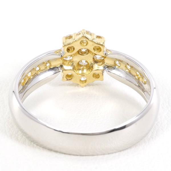 K18 Yellow White Gold Diamond Ring 19.5