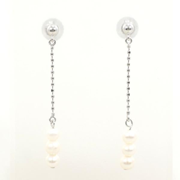 K14 White Gold Pearl Earrings in Pristine Condition