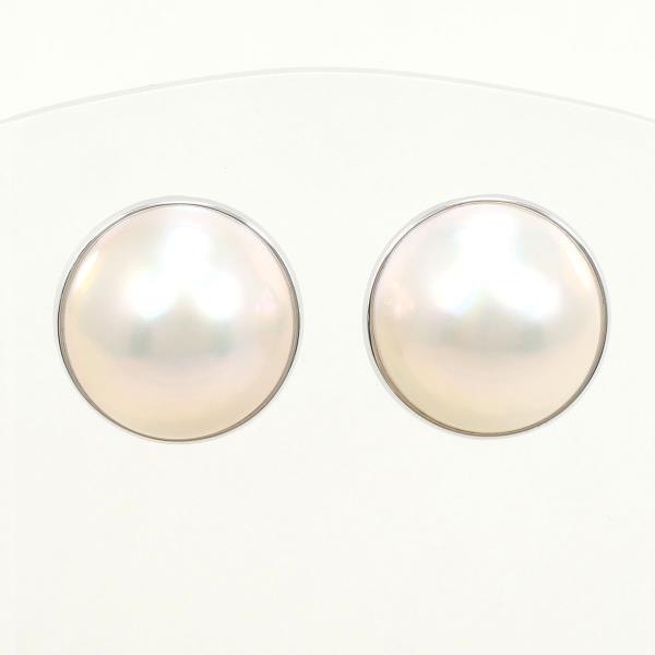 K14 White Gold Pearl Earrings in Excellent Condition