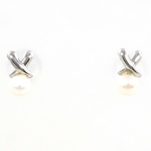 K14 White Gold Pearl Earrings in Excellent Condition