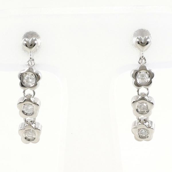 K14 White Gold Diamond Earrings in Excellent Condition