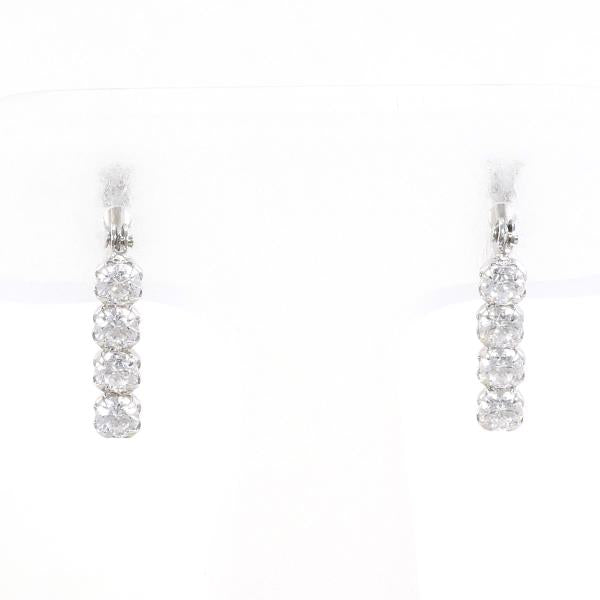 K14 White Gold Zirconia Earrings in Excellent Condition