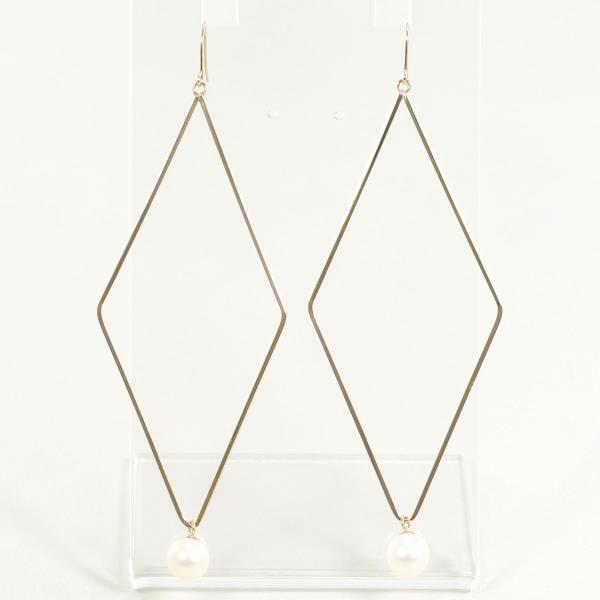 K10 Yellow Gold Pearl Earrings