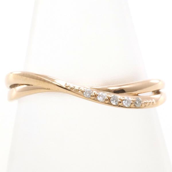 K10 Pink Gold Diamond Ring