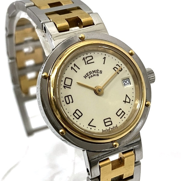 Hermes Clipper Quartz Stainless Steel Ladies Watch in Fair Condition