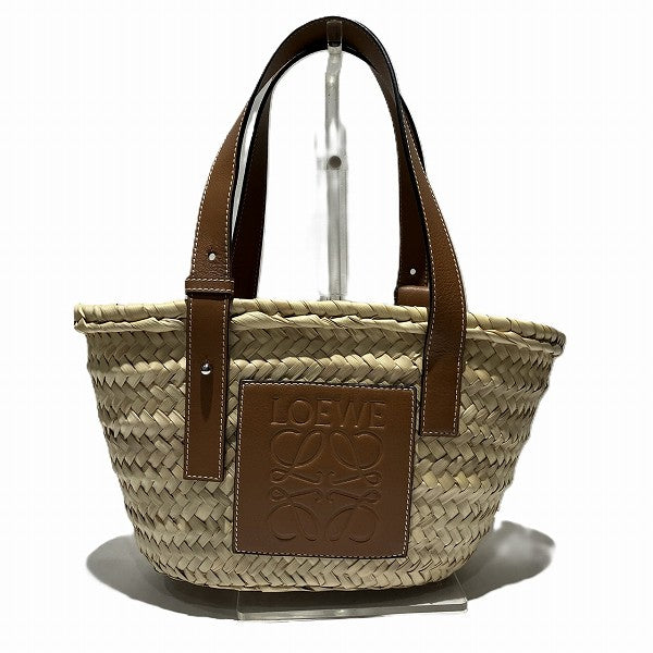 Loewe Raffia Leather Basket Small Tote Bag in Great Condition