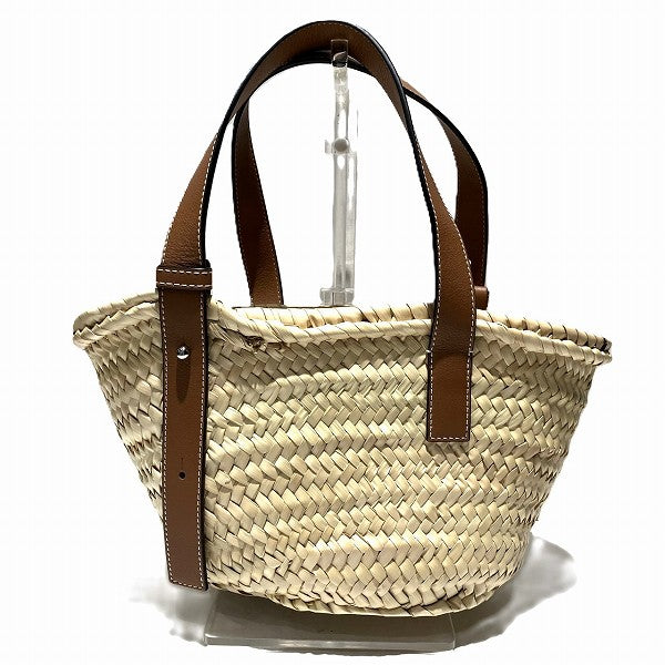 Loewe Raffia Leather Basket Small Tote Bag in Great Condition