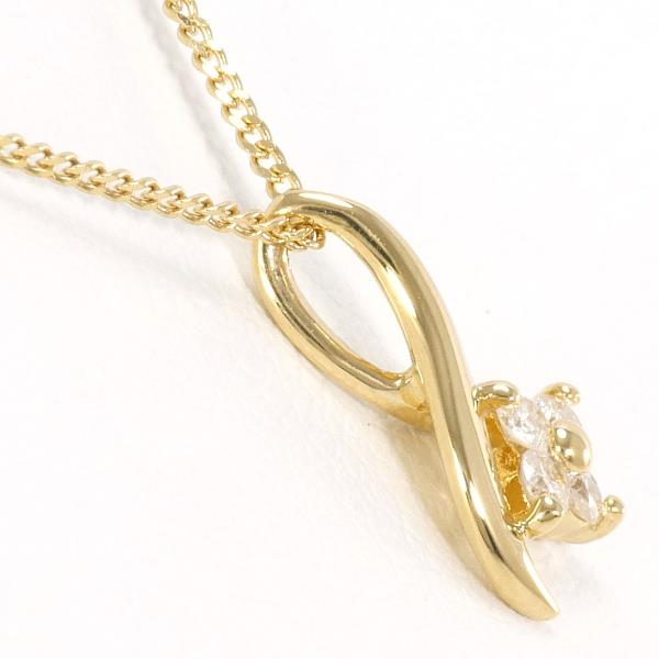 K18 Yellow Gold Diamond Necklace 0.08ct in Excellent Condition