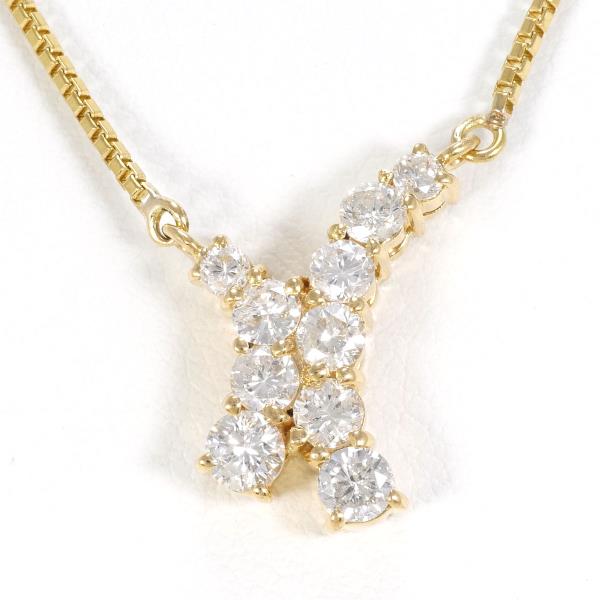 K18 Yellow Gold Diamond Necklace in Excellent Condition