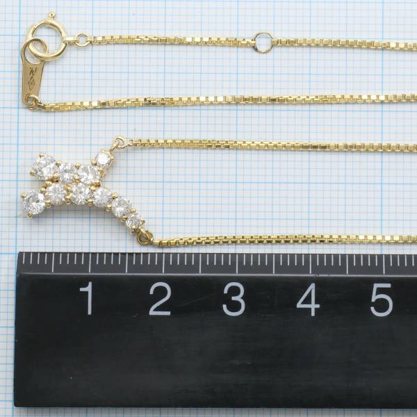 K18 Yellow Gold Diamond Necklace in Excellent Condition