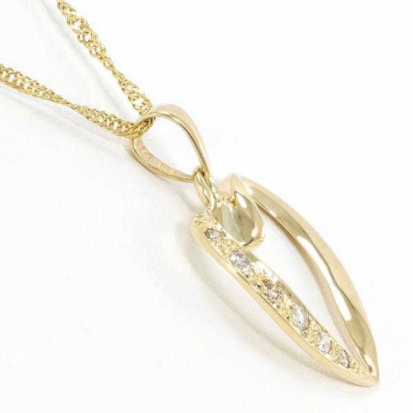 K18 Yellow Gold Diamond Necklace in Excellent Condition