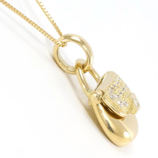 K18 Yellow Gold Diamond Necklace 0.12ct 0.04ct in Pristine Condition