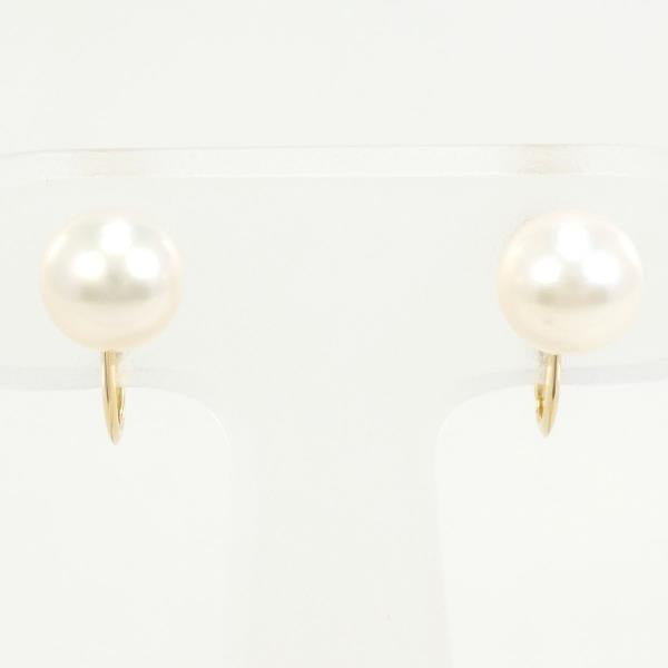 K18 Yellow Gold Pearl Earrings in Excellent Condition