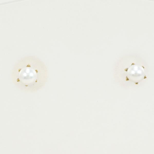 K18 Yellow Gold Pearl Earrings in Excellent Condition