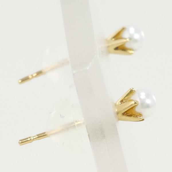 K18 Yellow Gold Pearl Earrings in Excellent Condition