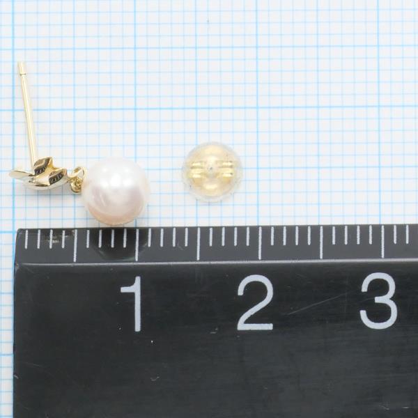 K18 Yellow Gold Pearl Earrings in Excellent Condition