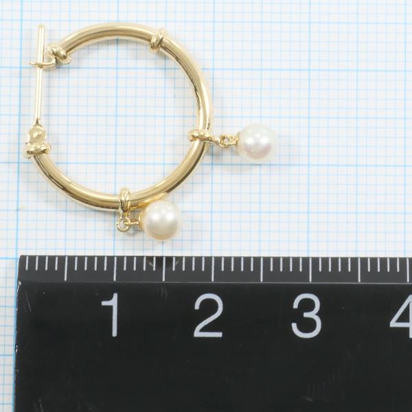 K18 Yellow Gold Pearl Earrings in Excellent Condition