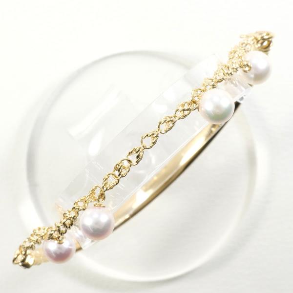 K18 Yellow Gold Bracelet with Imitation Pearl in Excellent Condition