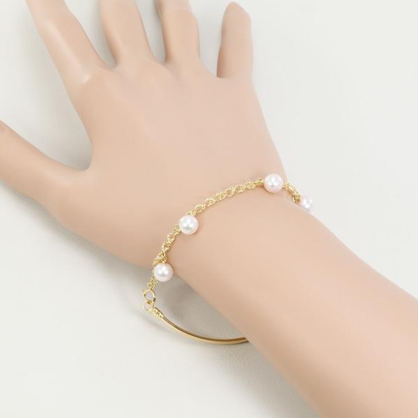 K18 Yellow Gold Imitation Pearl Bracelet