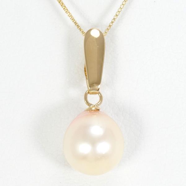 K18 Yellow Gold Pearl Necklace in Excellent Condition