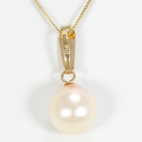 K18 Yellow Gold Pearl Necklace in Excellent Condition