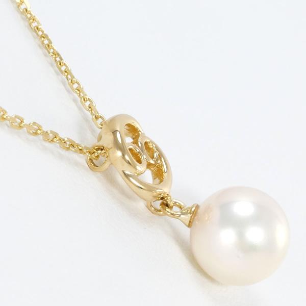 K18 Yellow Gold Pearl Necklace in Excellent Condition