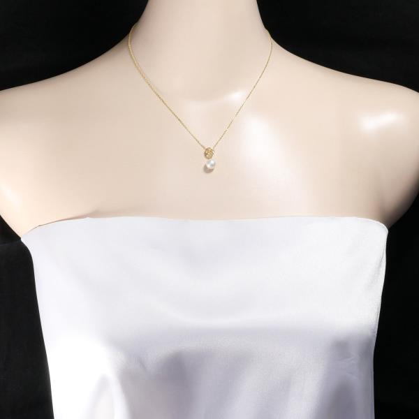 K18 Yellow Gold Pearl Necklace in Excellent Condition