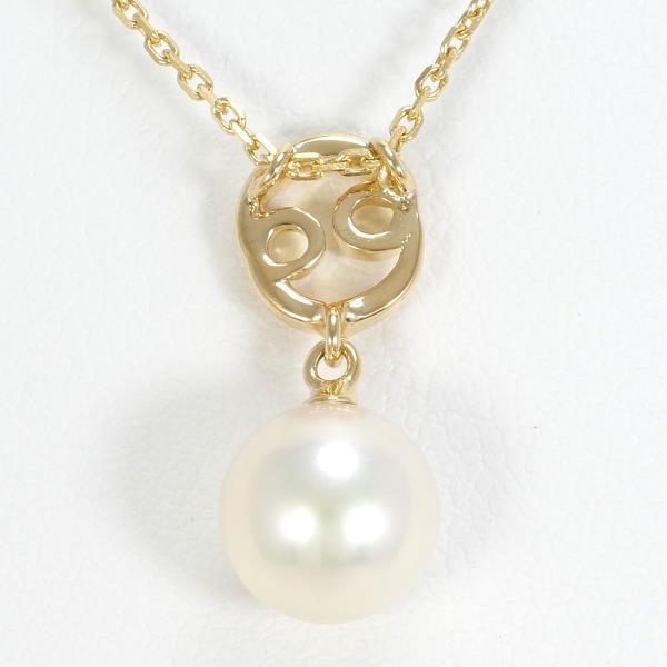 K18 Yellow Gold Pearl Necklace in Excellent Condition