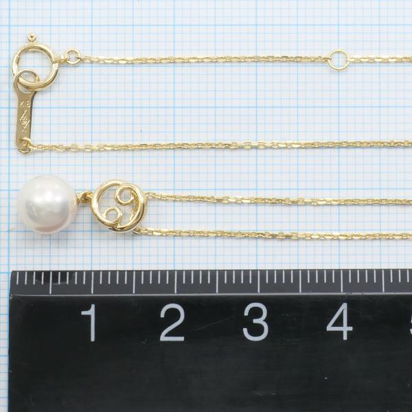 K18 Yellow Gold Pearl Necklace in Excellent Condition