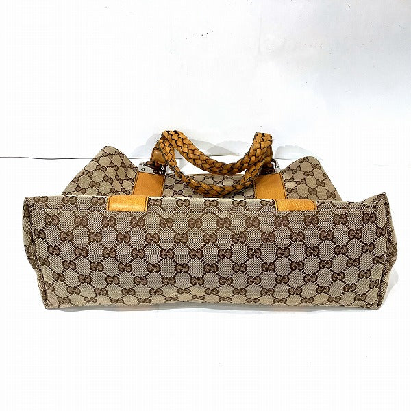 Gucci GG Canvas Bamboo Tote Bag 232947 in Good Condition