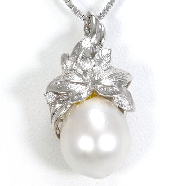 PT900 PT850 Platinum Pearl Necklace in Excellent Condition