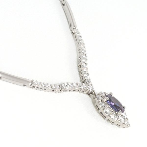 PT900 Platinum K18 White Gold Alexandrite Necklace in Excellent Condition