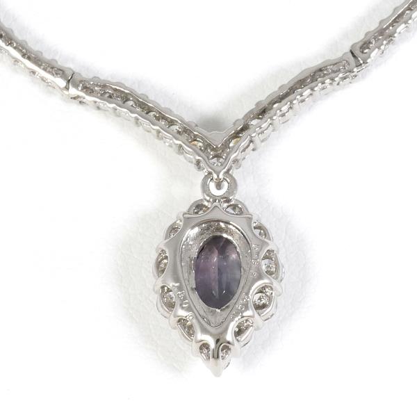 PT900 Platinum K18 White Gold Alexandrite Necklace in Excellent Condition