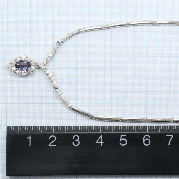 PT900 Platinum K18WG Alexandrite Necklace in Excellent Condition