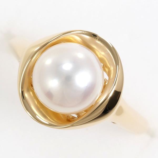 K18 Yellow Gold Pearl Ring 11.5