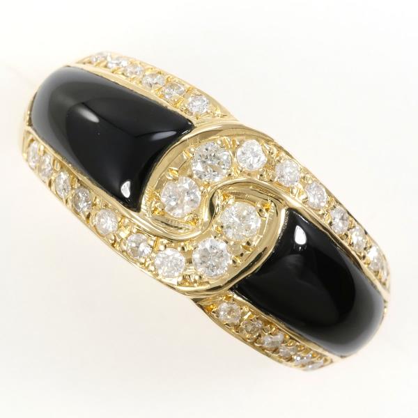 K18 Yellow Gold Onyx Diamond Ring