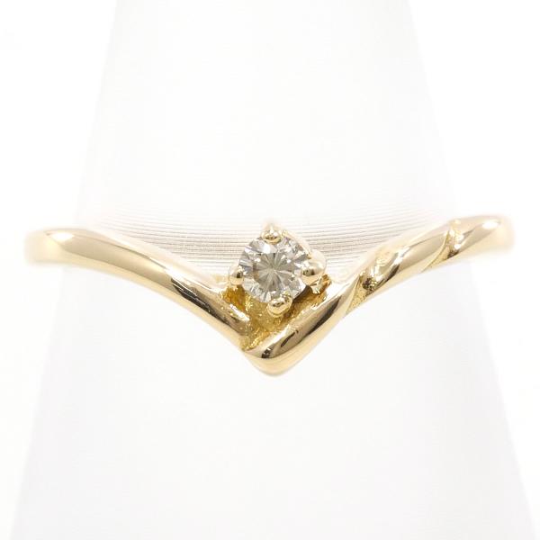 K18 Yellow Gold Diamond Ring 9.5 in Pristine Condition