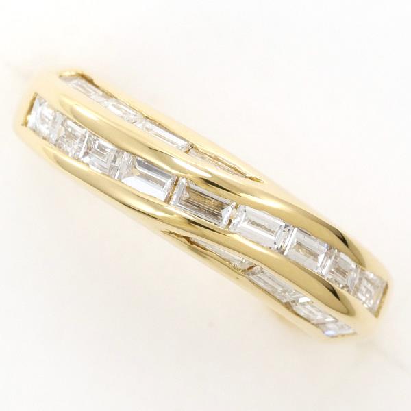 K18 Yellow Gold Diamond Ring 9 in Excellent Condition