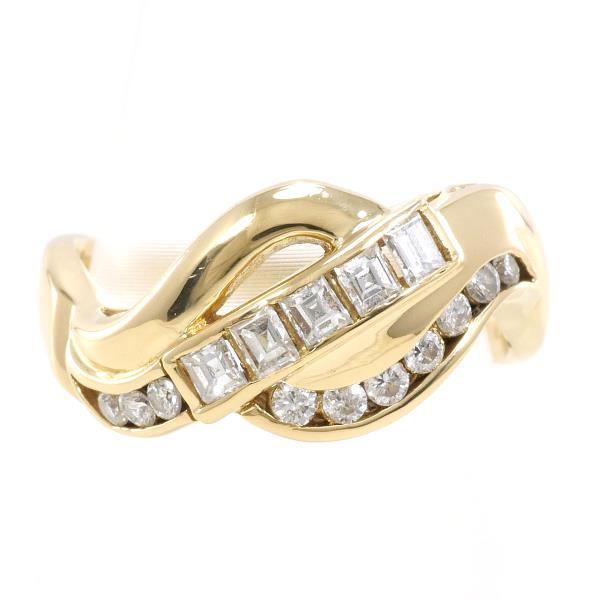 K18 Yellow Gold Diamond Ring in Excellent Condition