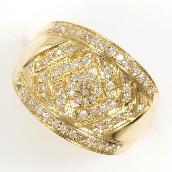 K18 Yellow Gold Diamond Ring 9 Size