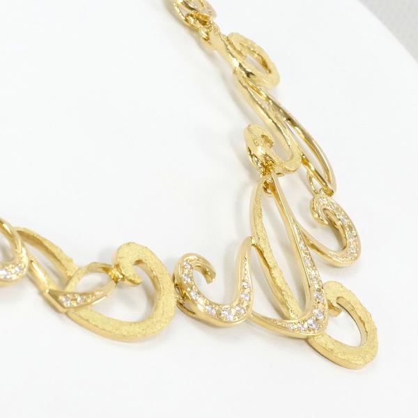 K18YG Yellow Gold Diamond Necklace in Pristine Condition