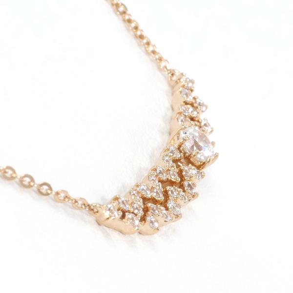 K14 Pink Gold Zircon Necklace in Excellent Condition