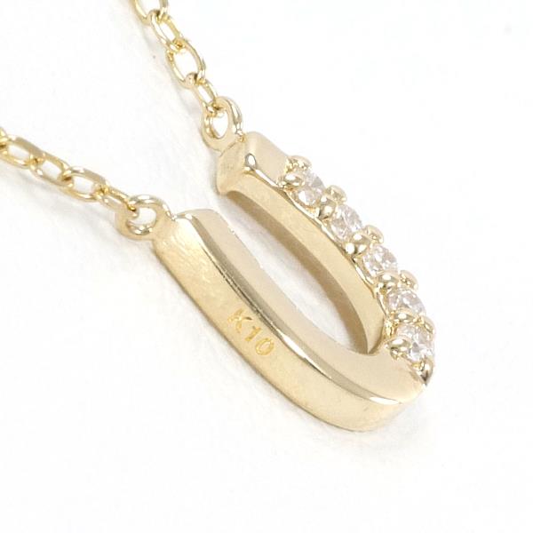 K10 Yellow Gold Diamond Necklace in Excellent Condition